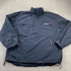 Vintage CHAPS Ralph Lauren Windbreaker Jacket Men Large L Navy Blue Stow Hoodie